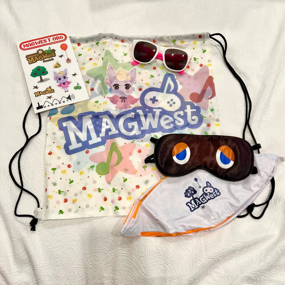MAGfest MAGWest 2019 Merch - Animal Crossing Bag Sunglasses Sleep Mask
